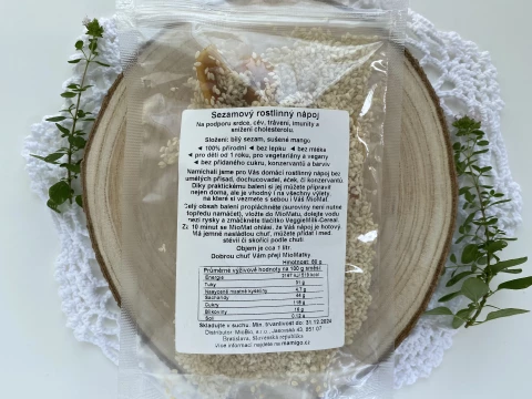 Namíchané rostlinné mléko: Sezamové se sušeným mangem