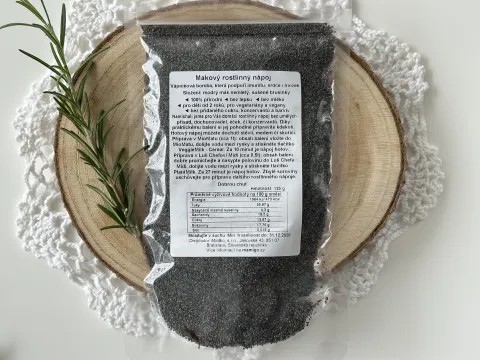 Namíchané rostlinné mléko: Makové se sušenými brusinkami