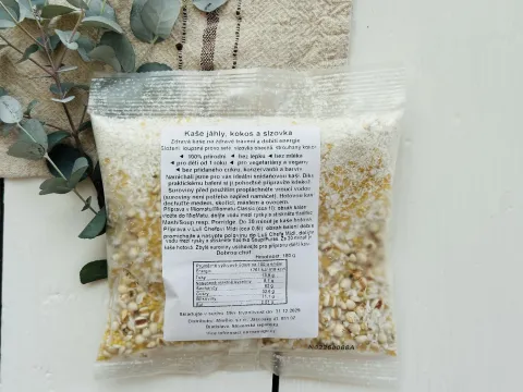 Namíchaná kaše: Jáhly, kokos, slzovka